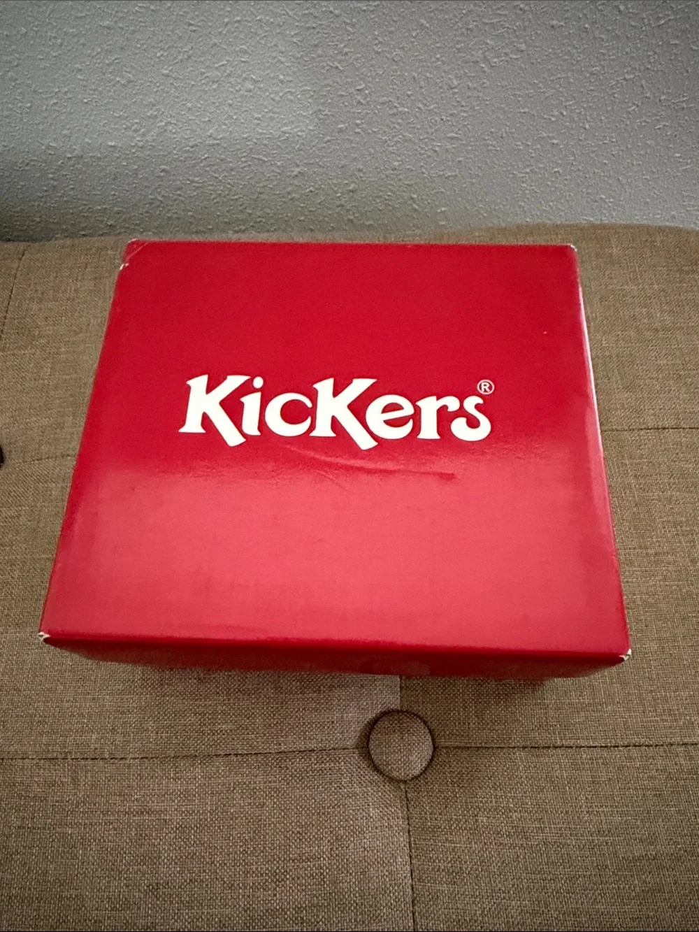 Kickers Bold brown & teal Shoe with velcro strap with Box size 4 baby/toddler